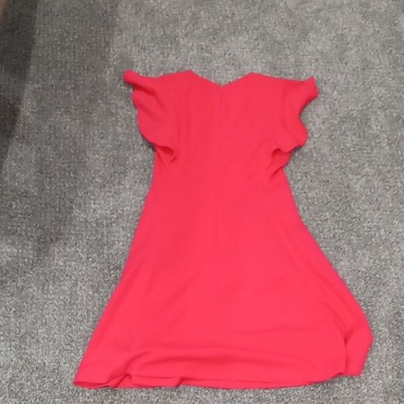 Dkny Dresses & Skirts - DKNY Ruffled Cap Flutter Sleeve Dress Seamed Fit & Flare Color Melon Size 8P NWT